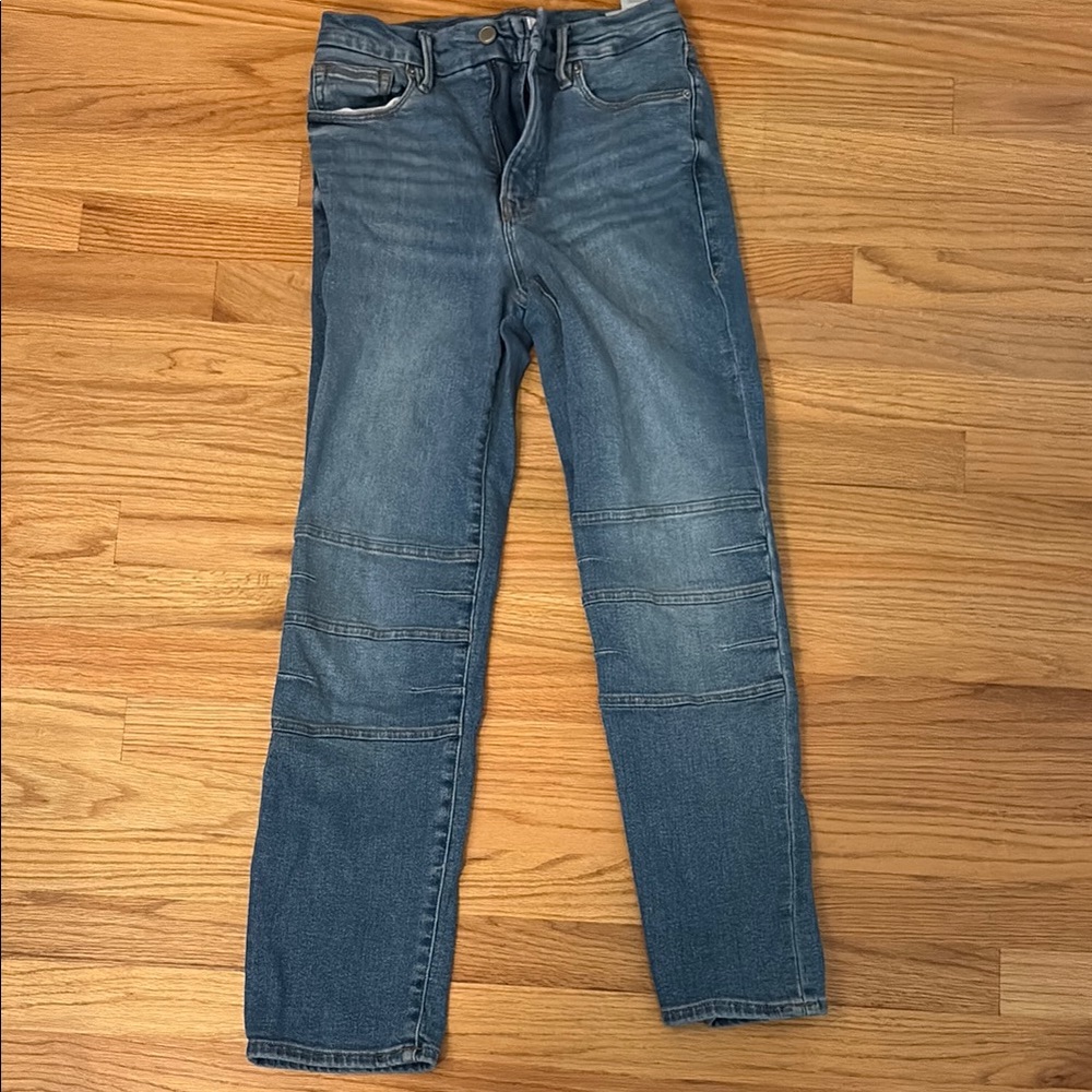 Good American Blue Straight Jeans Classic Style